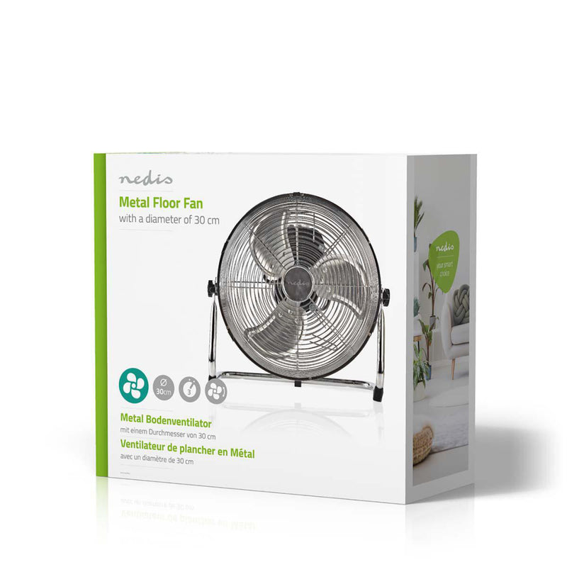 Load image into Gallery viewer, Nedis fnfl10ccr30 vloerventilator diameter 30 cm 3 snelheden chroom
