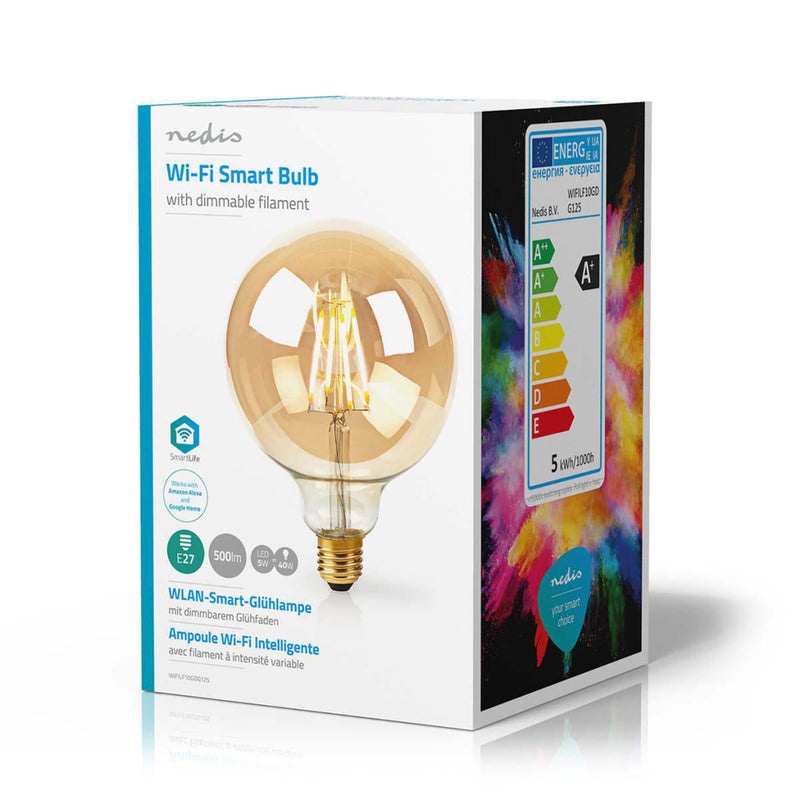 Load image into Gallery viewer, Nedis wifilf10gdg125 wi-fi smart led-lamp met filament e27 125 mm 5 w 500 lm
