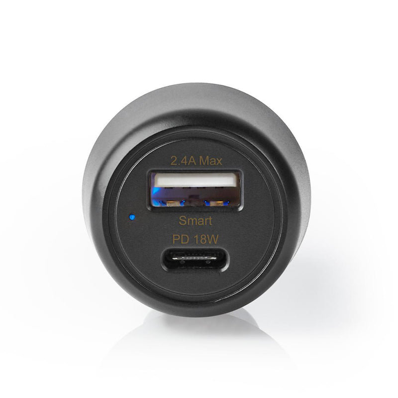 Load image into Gallery viewer, Nedis ccpd18w100bk autolader 3,0 a usb-a usb-c power delivery 18 w zwart
