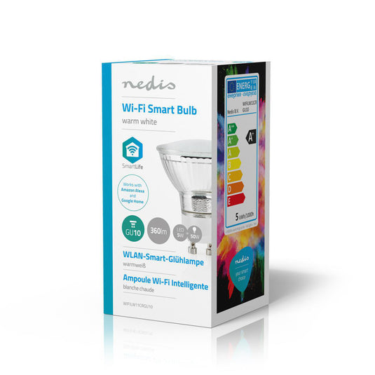 Nedis wifilw11crgu10 wi-fi smart led-lamp warm wit gu10