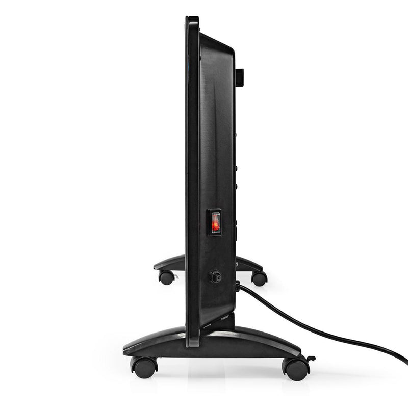 Load image into Gallery viewer, Nedis htpl20fbk glazen paneel convectorkachel thermostaat lcd-scherm 2 warmtestanden staand wandmontage 2000 w zwart
