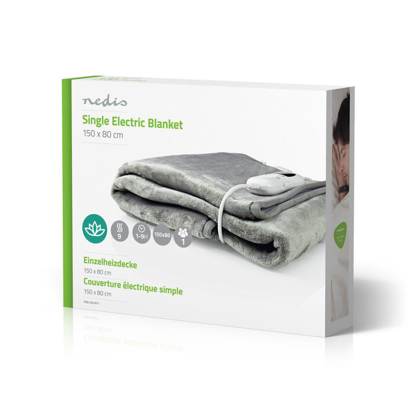 Load image into Gallery viewer, Nedis pebl130cwt1 elektrische deken onderdeken 150 x 80 cm 9 heat settings indicator light overheat protection
