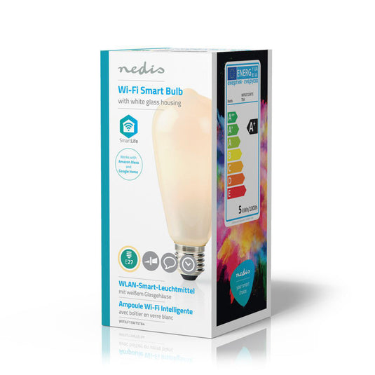 Nedis wifilf11wtst64 wi-fi smart led-lamp e27 st64 5 w 500 lm wit