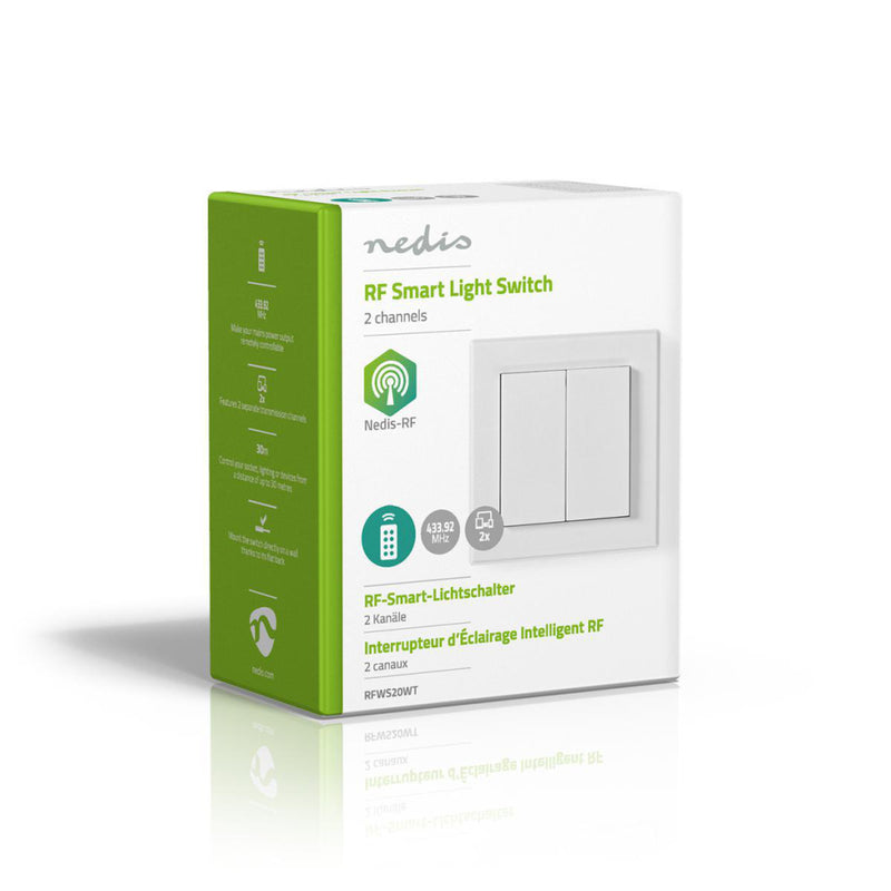 Load image into Gallery viewer, Nedis rfws20wt rf smart lichtschakelaar tweevoudig
