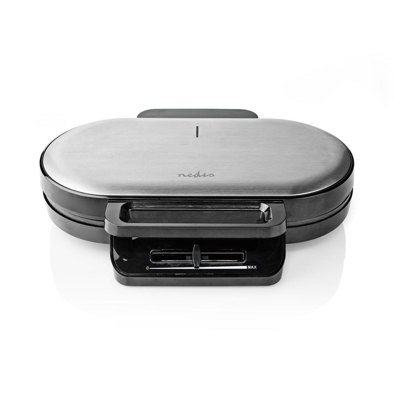 Load image into Gallery viewer, Nedis kawp110fbk dubbel wafelijzer 2x 14 cm 1200 w zwart

