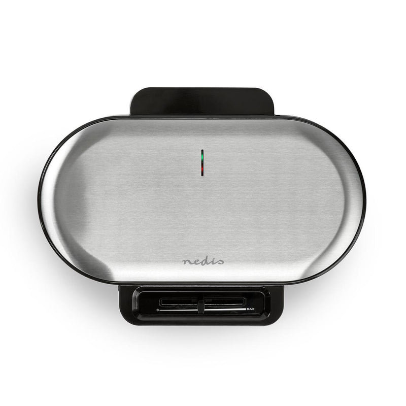 Load image into Gallery viewer, Nedis kawp110fbk dubbel wafelijzer 2x 14 cm 1200 w zwart
