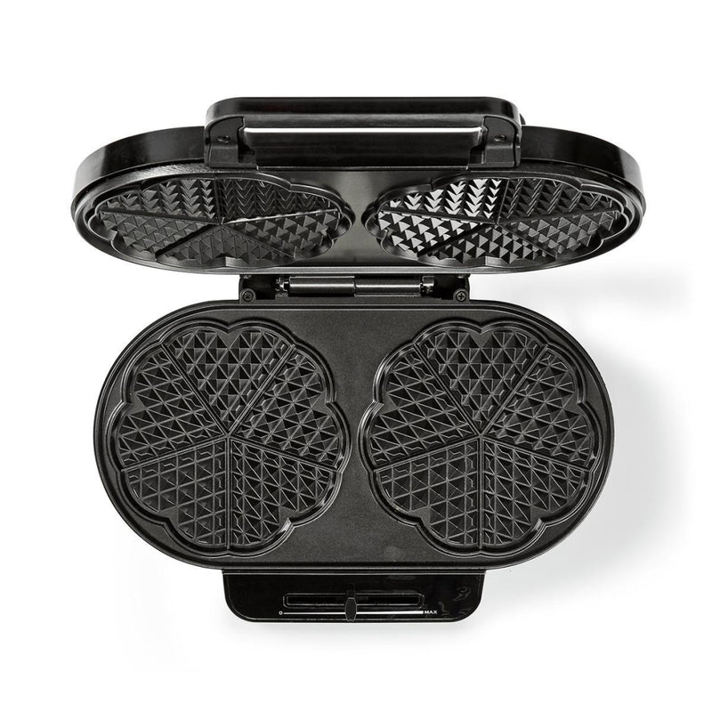 Load image into Gallery viewer, Nedis kawp110fbk dubbel wafelijzer 2x 14 cm 1200 w zwart
