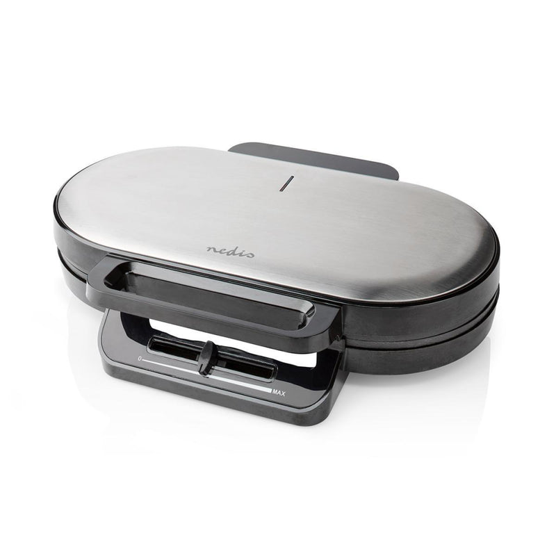 Load image into Gallery viewer, Nedis kawp110fbk dubbel wafelijzer 2x 14 cm 1200 w zwart
