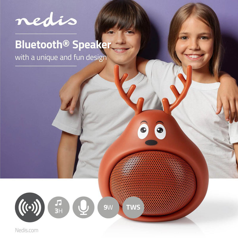 Load image into Gallery viewer, Nedis spbt4110bn animaticks bluetooth speaker 3 uur speeltijd handsfree bellen rudy reindeer

