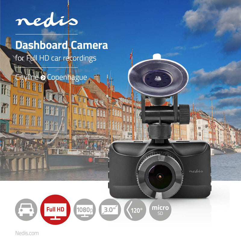 Load image into Gallery viewer, Nedis dcam15bk dashcam full hd 1080 p 1 ch 3,0 inch kijkhoek van 120 deg; metalen behuizing

