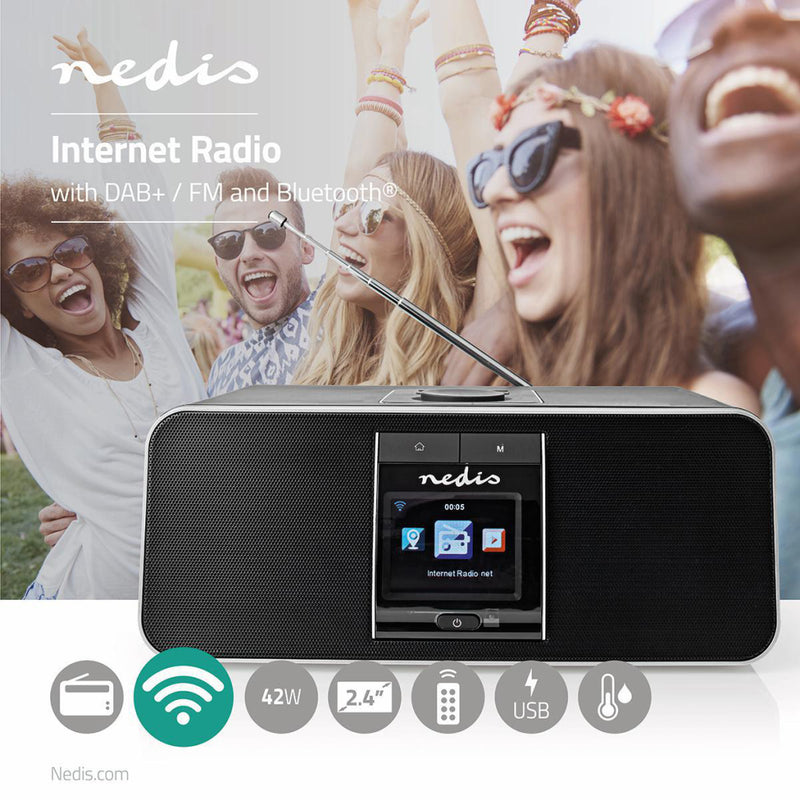 Load image into Gallery viewer, Nedis RDIN5005BK Internetradio 42 W Dab+ Fm Bluetooth® Afstandsbediening Zwart zilver

