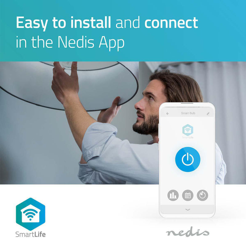 Load image into Gallery viewer, Nedis wifilw12wte27 smartlife led bulb wi-fi e27 800 lm 9 w warm wit 2700 k energieklasse: a+ android trade; ios diameter: 60 mm a60
