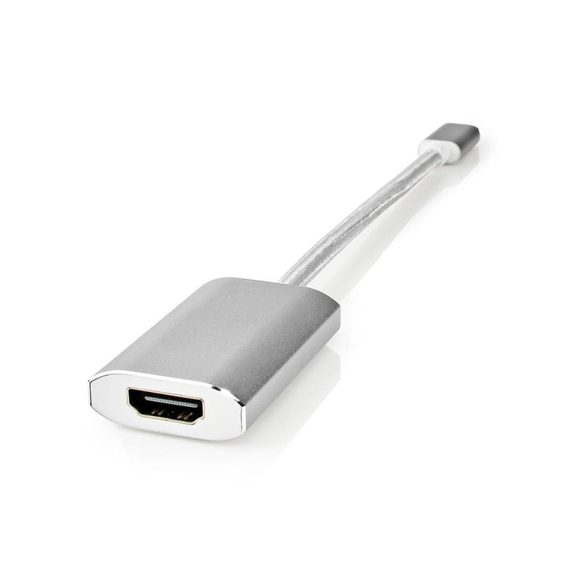 Load image into Gallery viewer, Nedis cctb64680al02 usb-adapter usb 3.2 gen 1 usb type-c trade; male hdmi trade; connector 0.20 m rond verguld gebreid nylon zilver cover window box
