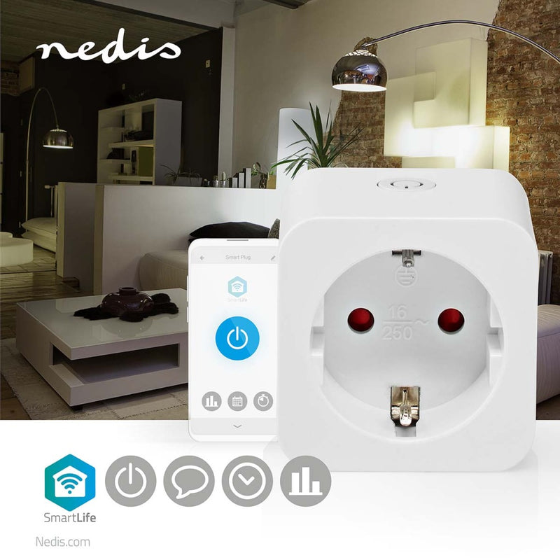 Load image into Gallery viewer, Nedis wifip121fwt smartlife smart stekker wi-fi energiemeter 3680 w type f (cee 7 3) -10 - 45 °c android ios wit
