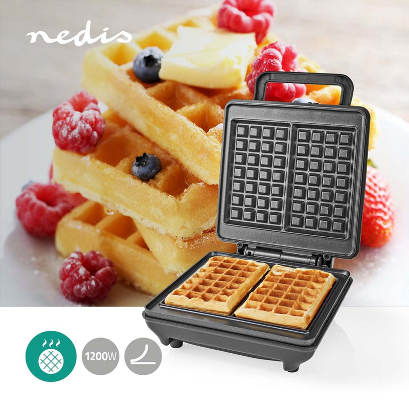 Load image into Gallery viewer, Nedis KAWP210FBK Wafelijzer Belgische Wafels 22 X 12.5 Cm 1200 W Automatische Temperatuurregeling Aluminium
