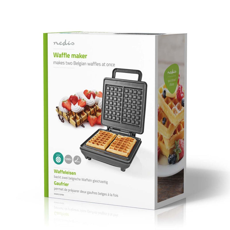 Load image into Gallery viewer, Nedis KAWP210FBK Wafelijzer Belgische Wafels 22 X 12.5 Cm 1200 W Automatische Temperatuurregeling Aluminium
