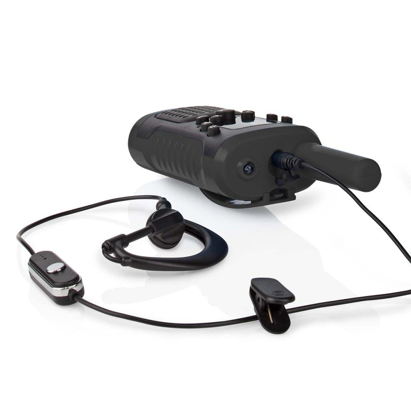 Load image into Gallery viewer, Nedis wltk0610bk walkie talkie set 2 handsets tot 6 km frequentiekanalen: 8 ptt vox tot 3 uur koptelefoonoutput 2 headsets zwart
