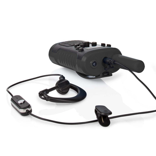 Nedis wltk0610bk walkie talkie set 2 handsets tot 6 km frequentiekanalen: 8 ptt vox tot 3 uur koptelefoonoutput 2 headsets zwart