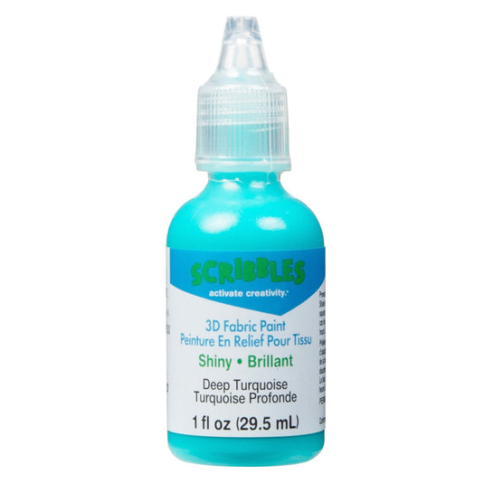 Scribbles • 3d textielverf glanzend 29,5ml turquoise