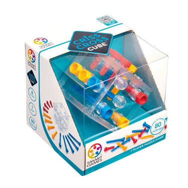 Smartgames criss cross cube - 3d logisch denkspel - 80 educatieve schroefuitdagingen - iq breinbreker transparante kubus - vanaf 8 jaar