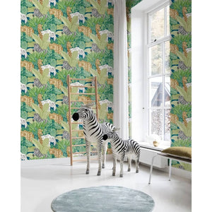 Noordwand behang good vibes jungle animals groen en zwart