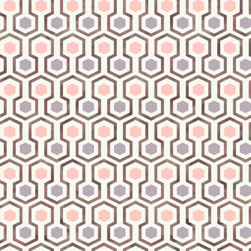 Load image into Gallery viewer, Noordwand behang good vibes hexagon pattern roze en paars
