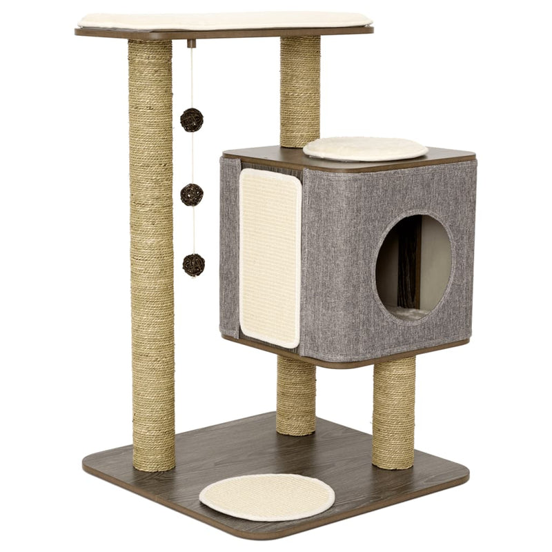 Load image into Gallery viewer, Jack and Vanilla Jack and Vanilla Kattenmeubel Molly 56x56x80 cm grijs

