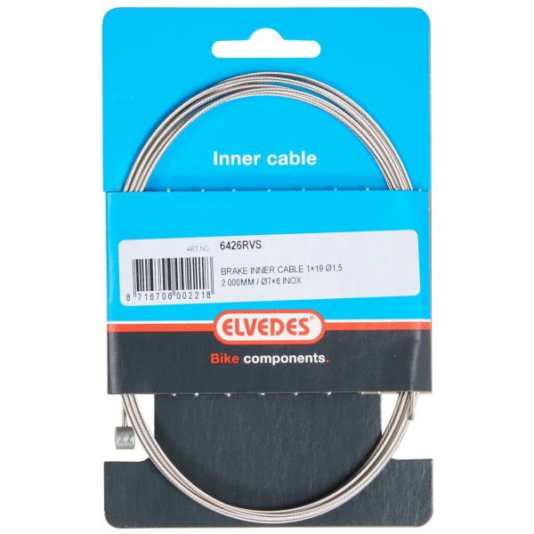 Load image into Gallery viewer, Elvedes rem binnenkabel 2 000 mm 1×19 draads rvs ø1,5mm met t-nippel ø7 × 6mm
