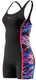 Speedo hyperboom splice muscleback legsuit dames sportbadpak - kleurvast badpak dames met pijpjes - zwempak dames met borstvoering - sportbadpak dames met muscleback - zwart roze - 36
