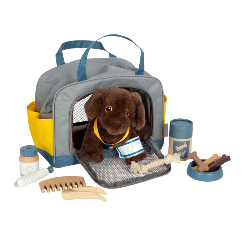 Load image into Gallery viewer, Small foot - knuffel hond met draagtas en verzorgingsset
