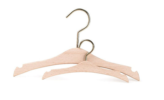Set kledinghangertje hout 13 cm. 3+ (6 s