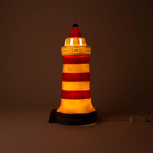 Egmont lamp vuurtoren rood-wit. 17x35 cm