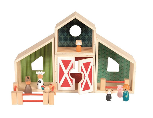 Boerderij hout met figuurtjes. 45x3x10 c