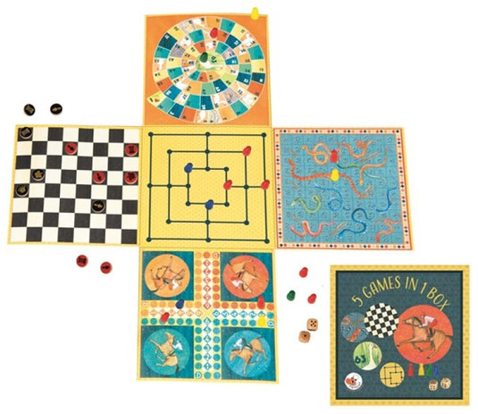 Spel: 5 spellen in 1 doos. 5+ 21x21x10.5