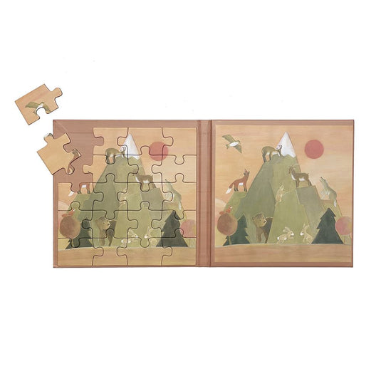 Magneet puzzel gebergte. 17,5x17,5x1 cm.