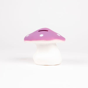 Egmont spaarpot paddenstoel lila. 11 cm.