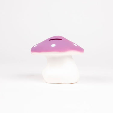 Egmont spaarpot paddenstoel lila. 11 cm.