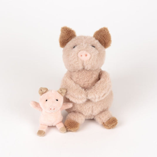 Egmont knuffel varken met baby. 15x15x12
