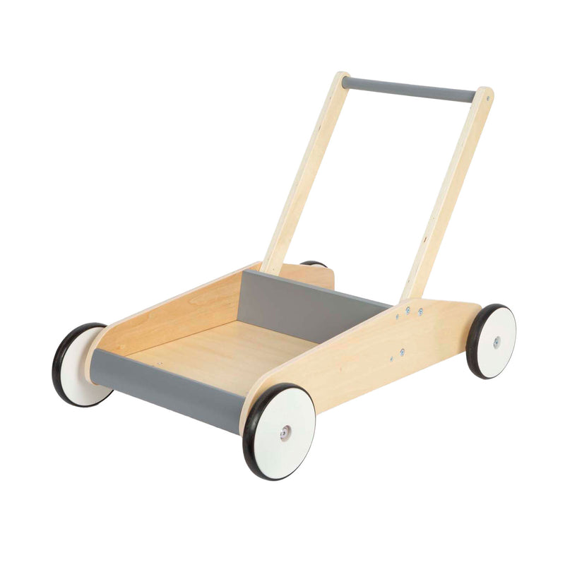Load image into Gallery viewer, Small foot - houten loopwagen grijs
