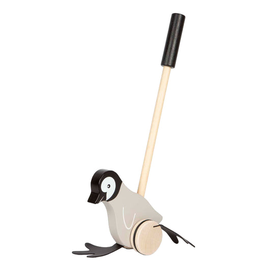Small foot - houten duwfiguur penguin
