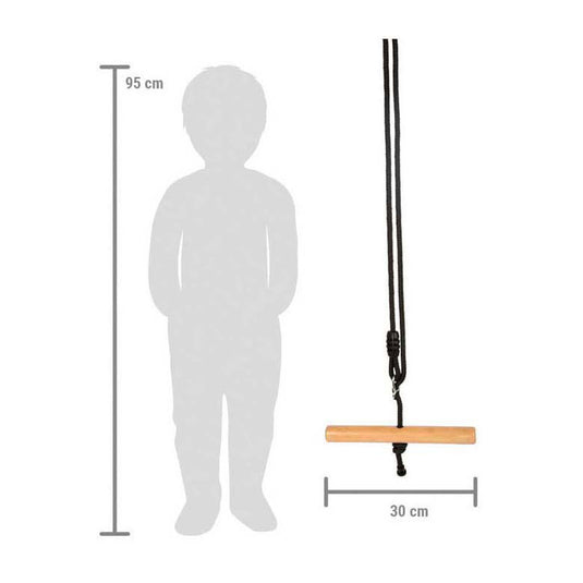 Small foot - houten draaibare trapeze schommel black line