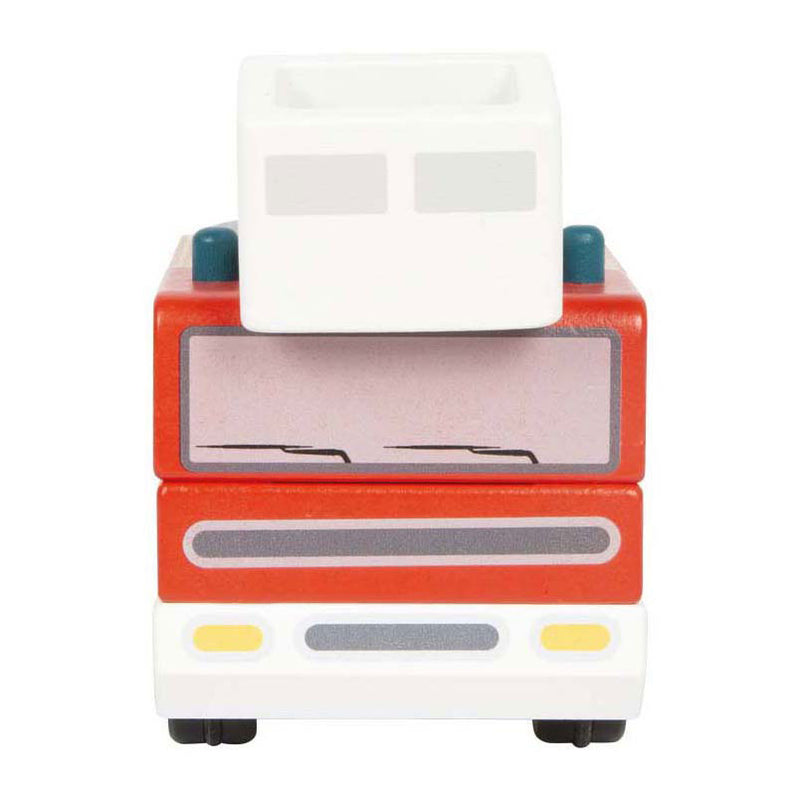 Laden Sie das Bild in Galerie -Viewer, Small foot - houten brandweerwagen met roterende ladder
