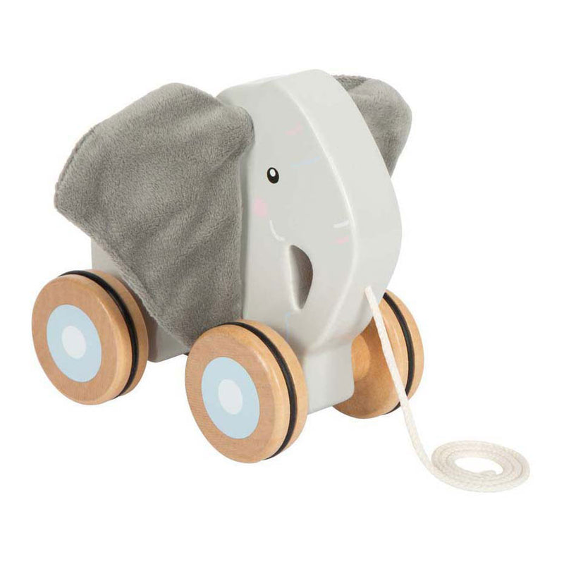 Load image into Gallery viewer, Small foot - houten trekolifant met knisperende oren
