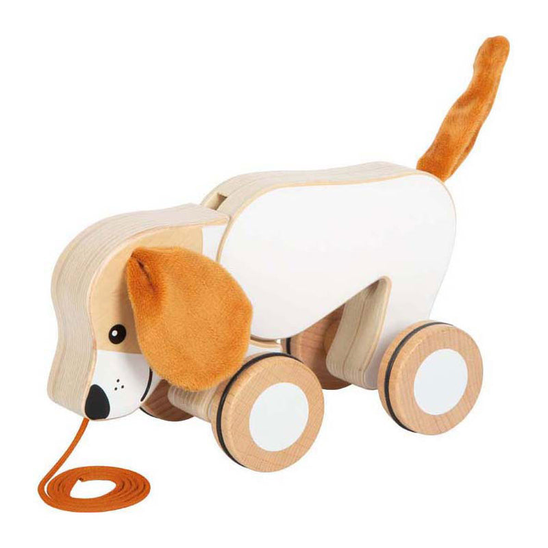 Load image into Gallery viewer, Small foot - houten trekhond met knisperende oren
