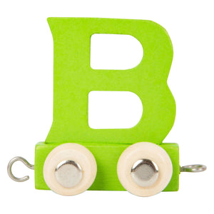 Small foot - houten lettertrein groen - b - 12 stuks