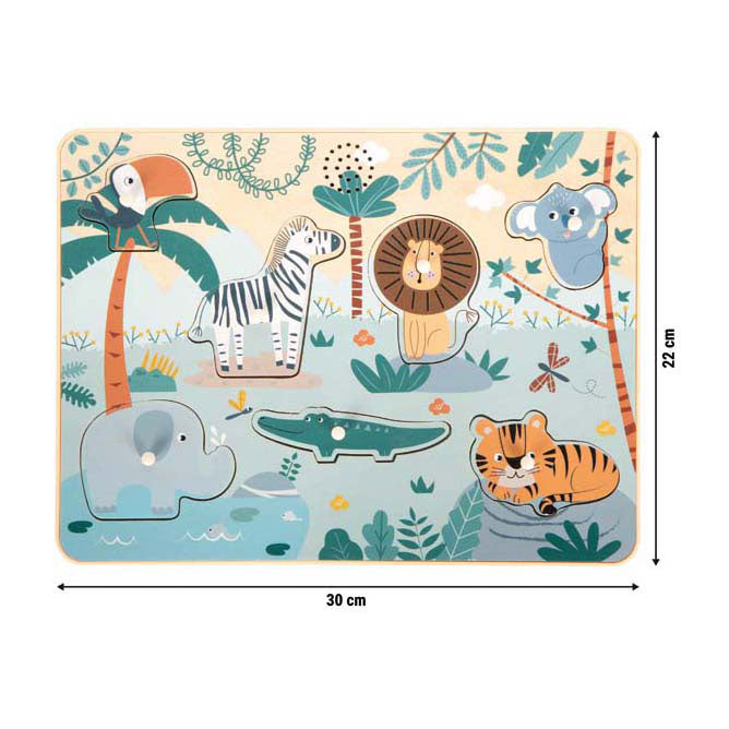 Afbeelding laden in galerijviewer, Small foot - houten dierengeluiden puzzel safari
