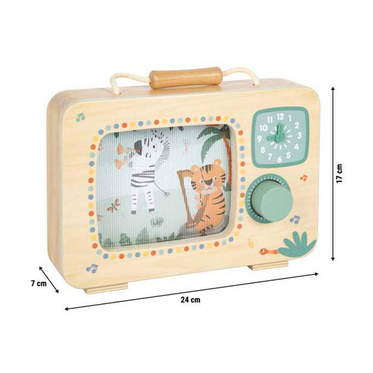 Small foot - houten televisie muziekdoos safari fsc