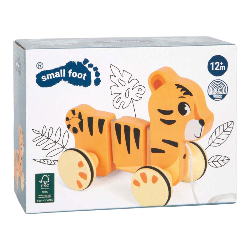 Afbeelding laden in galerijviewer, Small foot - houten trekdier tijger safari fsc
