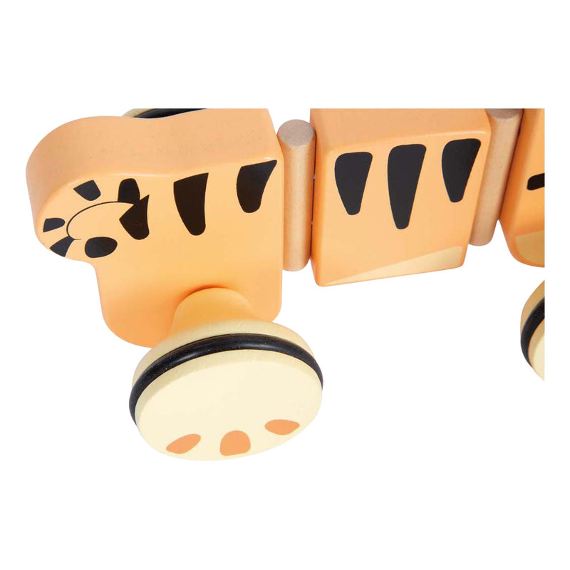 Load image into Gallery viewer, Small foot - houten trekdier tijger safari fsc
