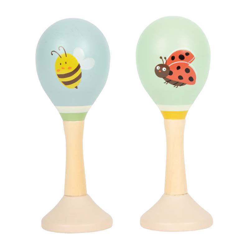 Load image into Gallery viewer, Small foot - houten maracas tiny friends - 2st.

